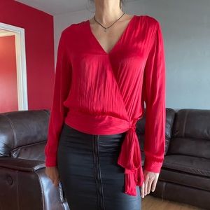 Banana Republic Satin Wrap Top.